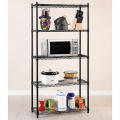 Black Metal 5 Tier ajustable Utensil Almacenamiento Cocina Rack